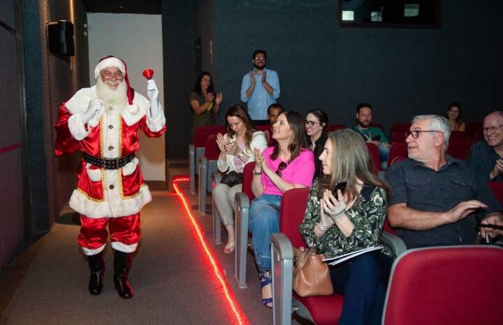Chegada do Papai Noel ao evento